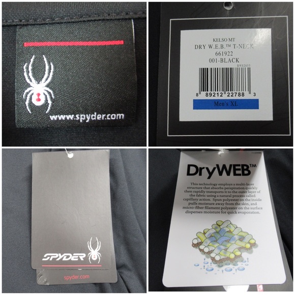 SPYDER Kelso Mountian Dry W.e.b. Quarter Zip T-Neck Pullover Sweatshirt Mens XL - Picture 11 of 12